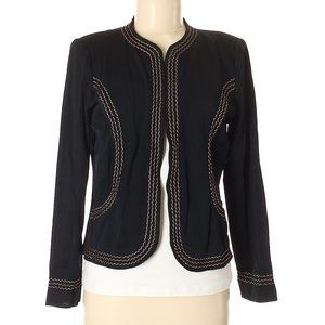 MING WANG Black w/Tan Reverse Stitching Cardigan